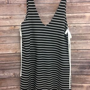 Giani Bini Black and White Striped Dress Small